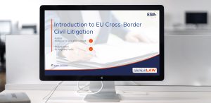 This is a comprehensive e-learning course that consists of various training materials and provides you with material for 3 hours of work. It includes several videos with introductions to the subject, the Brussels Ia Regulation, giving you easy access to the course. There are many slides to help you understand what is being said, with links to the legal texts and relevant case law. At the end of each section, you will find a quiz to test your knowledge. The last module of this e-learning course is a case study which gives you the opportunity to really work on a practical case. Once you have worked through the case, you can listen to the solution in an easy-to-follow video. Target group: all legal practitioners